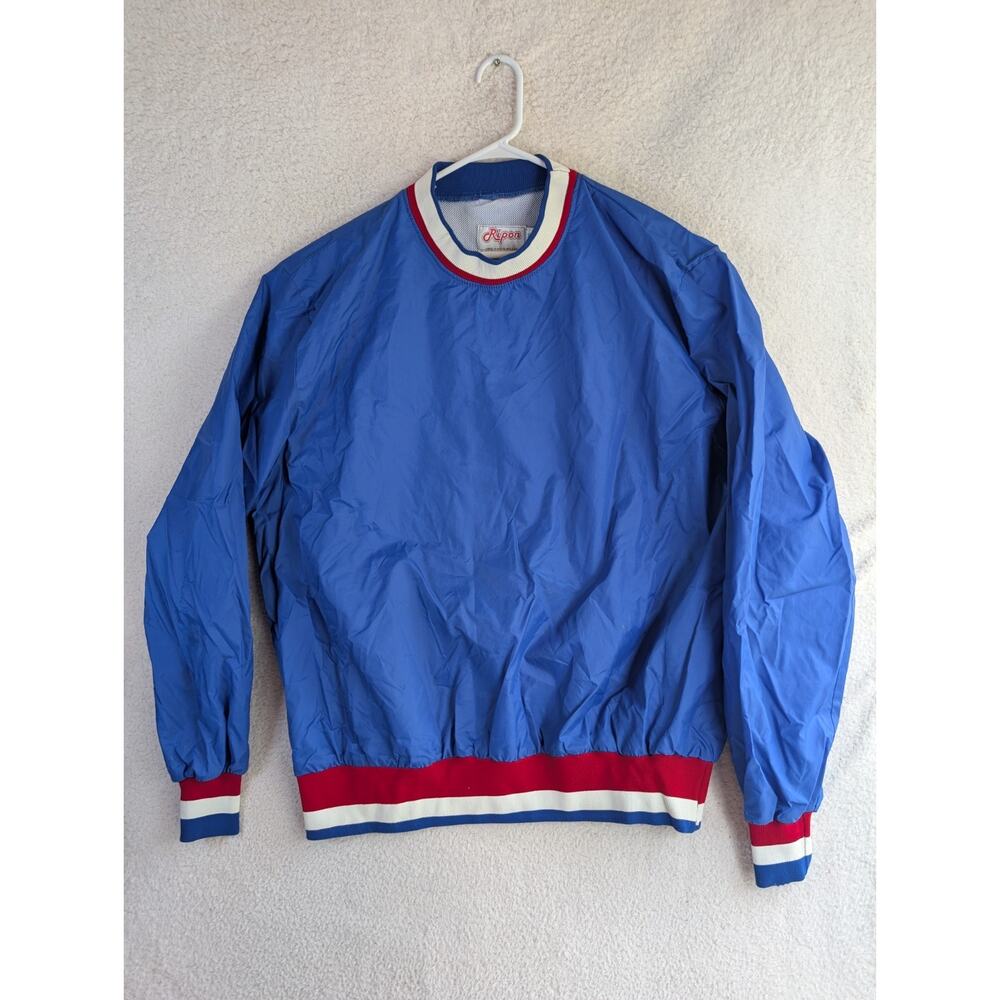Vintage Ripon Pullover Windbreaker Mens 3XL Blue USA Made Lined Relaxed READ